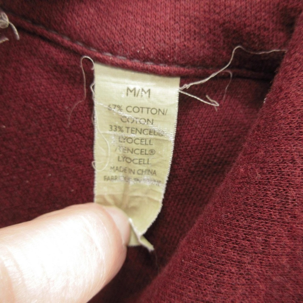 Tommy Bahama Jeans Sweater Mens Medium Red Quarter Zip Pullover 124-TD2786 - Picture 6 of 12